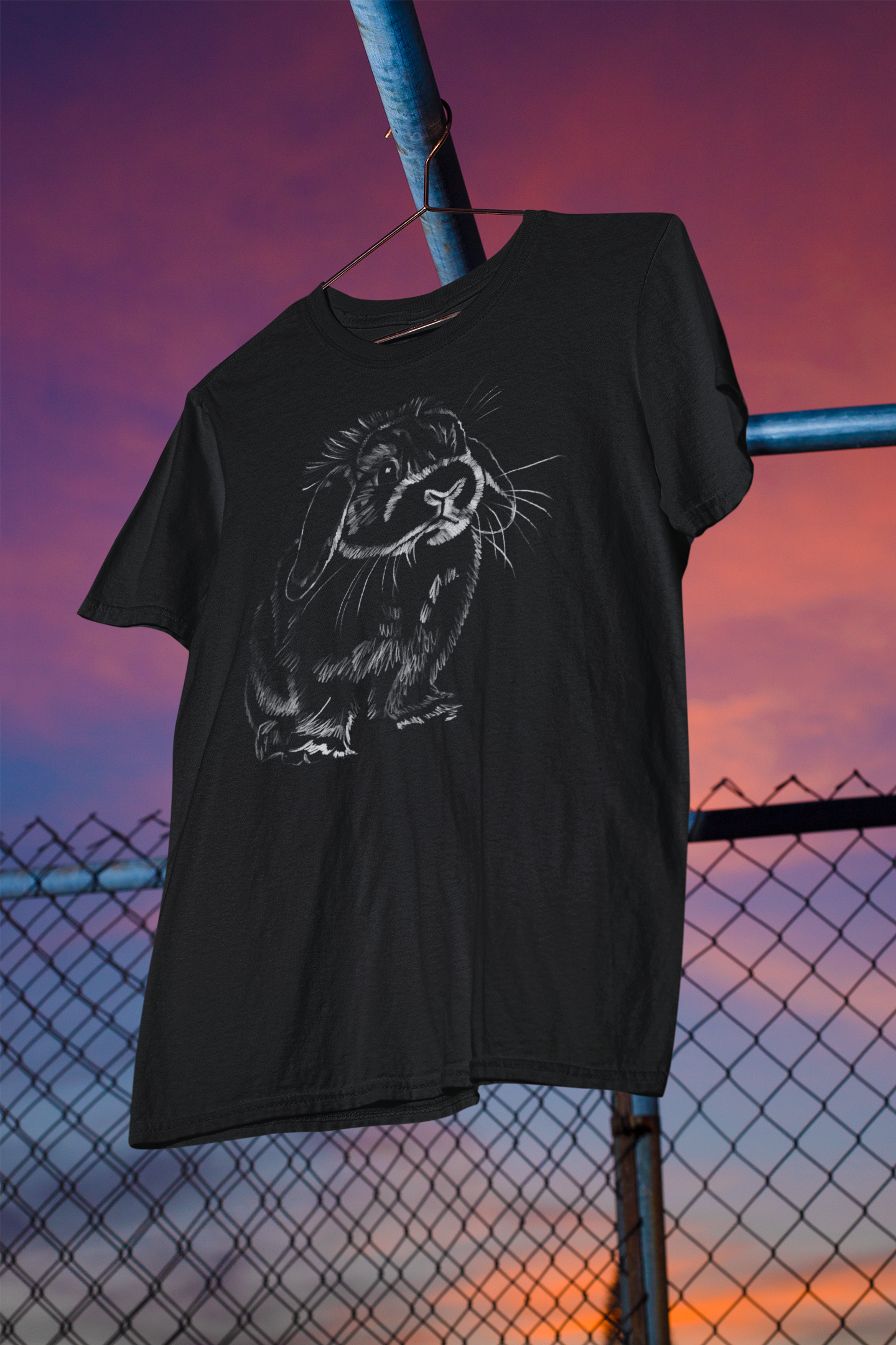 "Holland Lop" Jamie's Hand-Drawn Rabbit Collection Unisex Soft-style T-Shirt