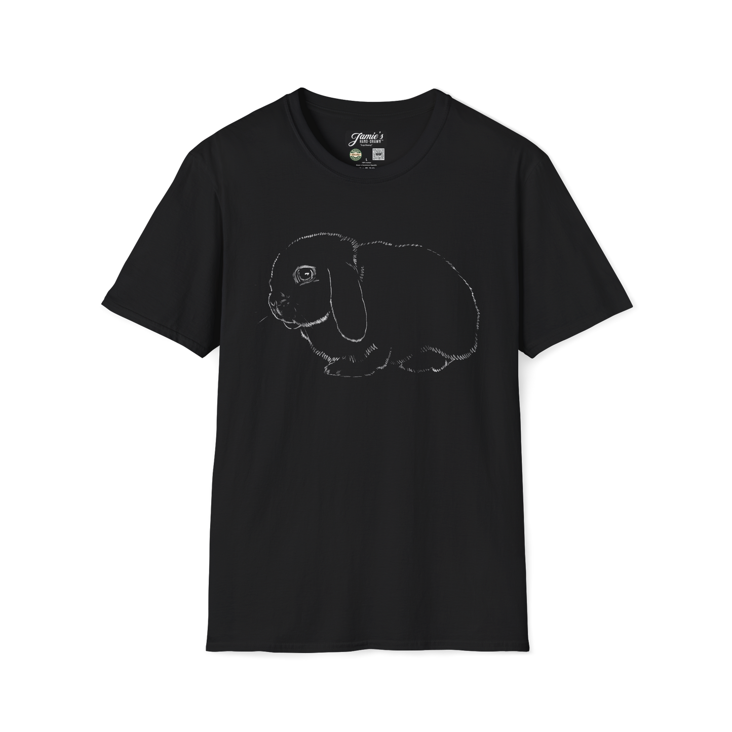 "Lop Bunny" Jamie's Hand-Drawn Rabbit Collection Unisex Soft-style T-Shirt
