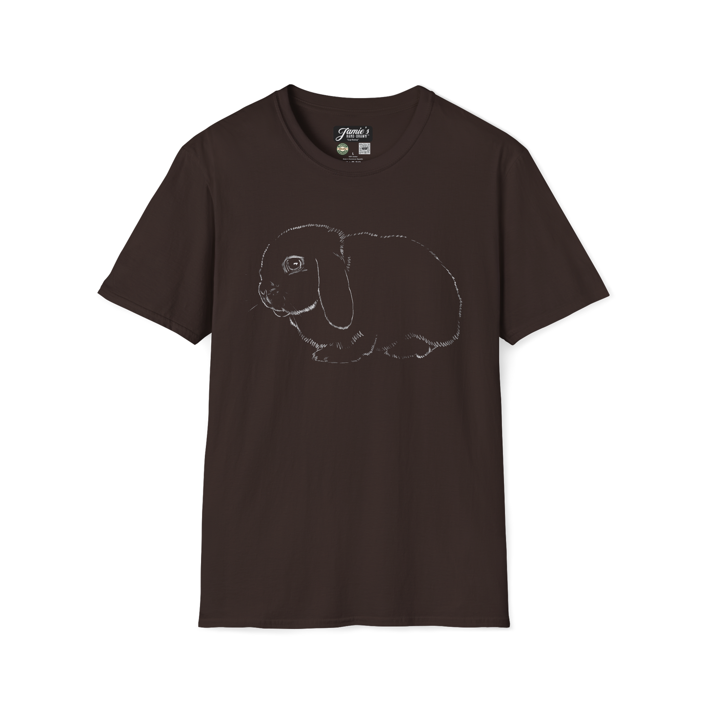 "Lop Bunny" Jamie's Hand-Drawn Rabbit Collection Unisex Soft-style T-Shirt