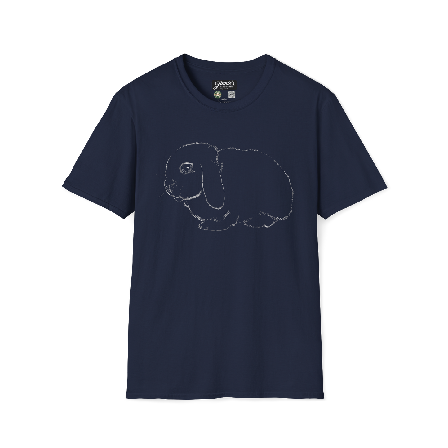 "Lop Bunny" Jamie's Hand-Drawn Rabbit Collection Unisex Soft-style T-Shirt