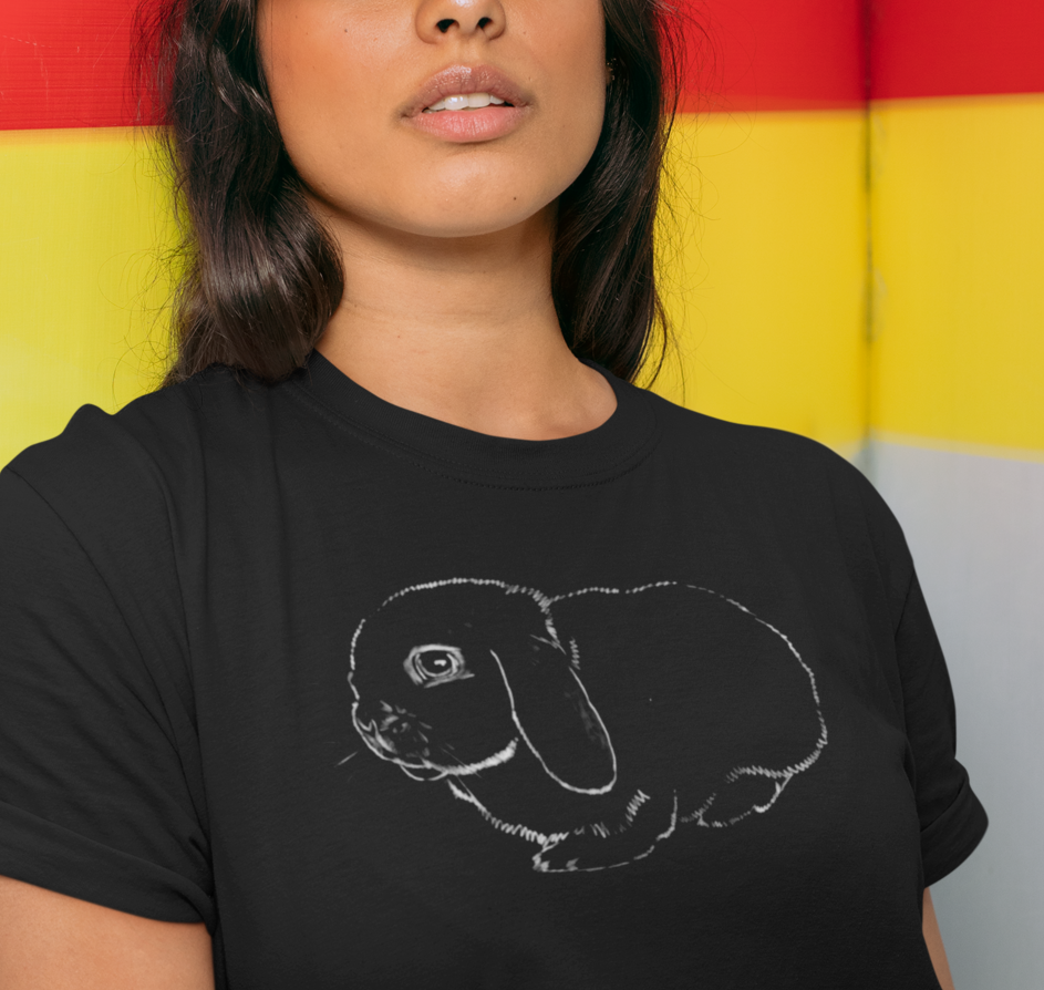 "Lop Bunny" Jamie's Hand-Drawn Rabbit Collection Unisex Soft-style T-Shirt