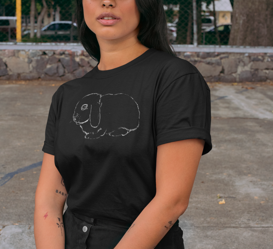 "Lop Bunny" Jamie's Hand-Drawn Rabbit Collection Unisex Soft-style T-Shirt