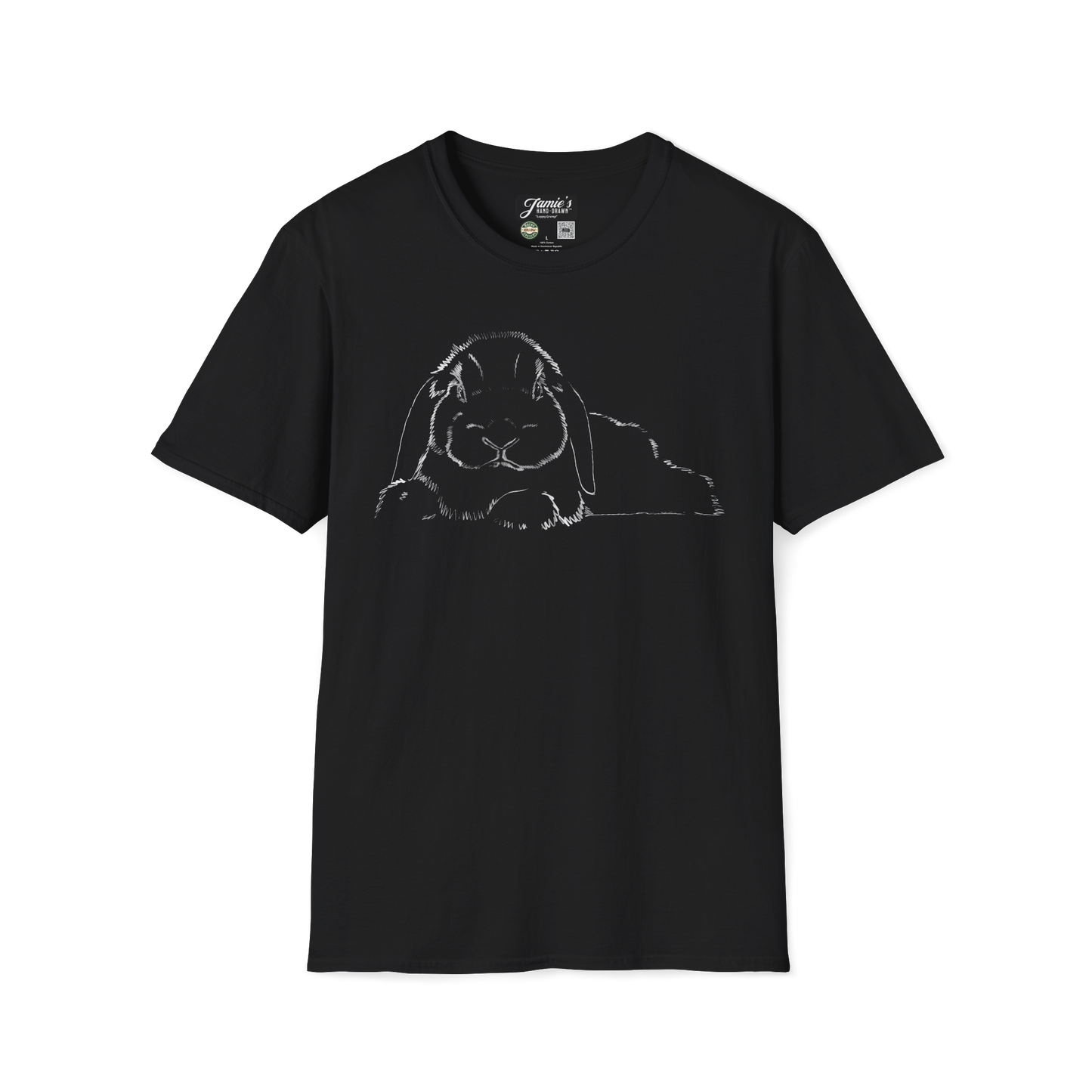 "Loppy Grump" Jamie's Hand-Drawn Rabbit Collection Unisex Soft-style T-Shirt