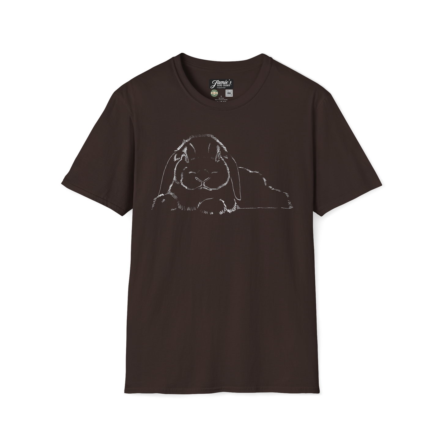 "Loppy Grump" Jamie's Hand-Drawn Rabbit Collection Unisex Soft-style T-Shirt