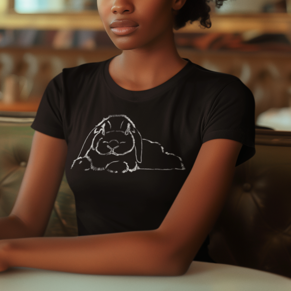 "Loppy Grump" Jamie's Hand-Drawn Rabbit Collection Unisex Soft-style T-Shirt