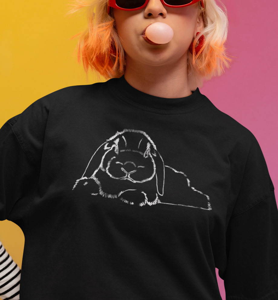 "Loppy Grump" Jamie's Hand-Drawn Rabbit Collection Unisex Soft-style T-Shirt