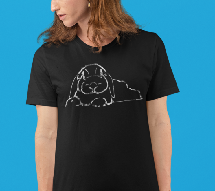 "Loppy Grump" Jamie's Hand-Drawn Rabbit Collection Unisex Soft-style T-Shirt