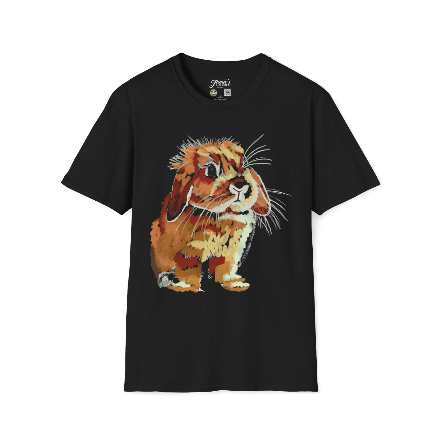 "Lop Rabbit" Jamie's Hand-Drawn Rabbit Collection Unisex Soft-style T-Shirt