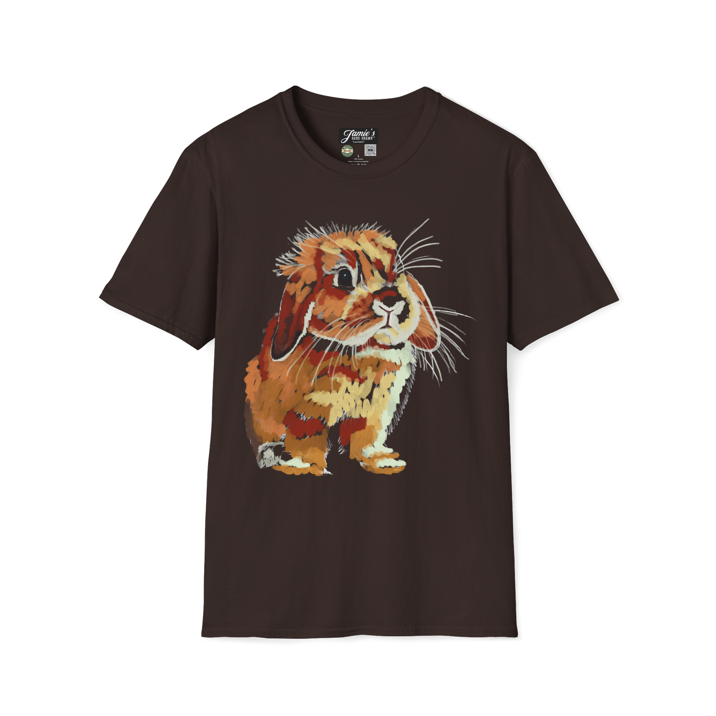"Lop Rabbit" Jamie's Hand-Drawn Rabbit Collection Unisex Soft-style T-Shirt