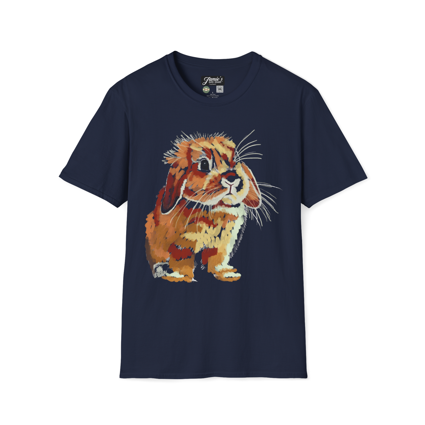 "Lop Rabbit" Jamie's Hand-Drawn Rabbit Collection Unisex Soft-style T-Shirt
