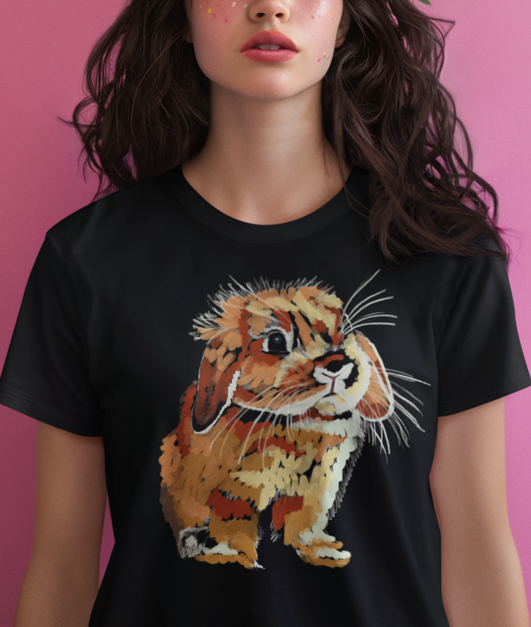 "Lop Rabbit" Jamie's Hand-Drawn Rabbit Collection Unisex Soft-style T-Shirt