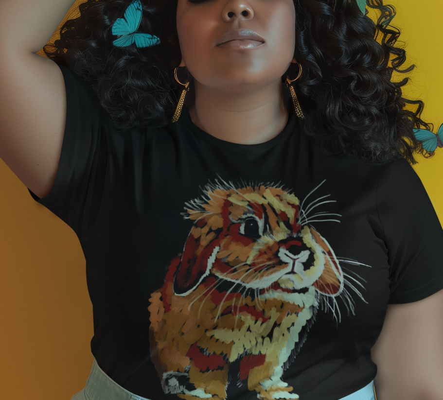 "Lop Rabbit" Jamie's Hand-Drawn Rabbit Collection Unisex Soft-style T-Shirt