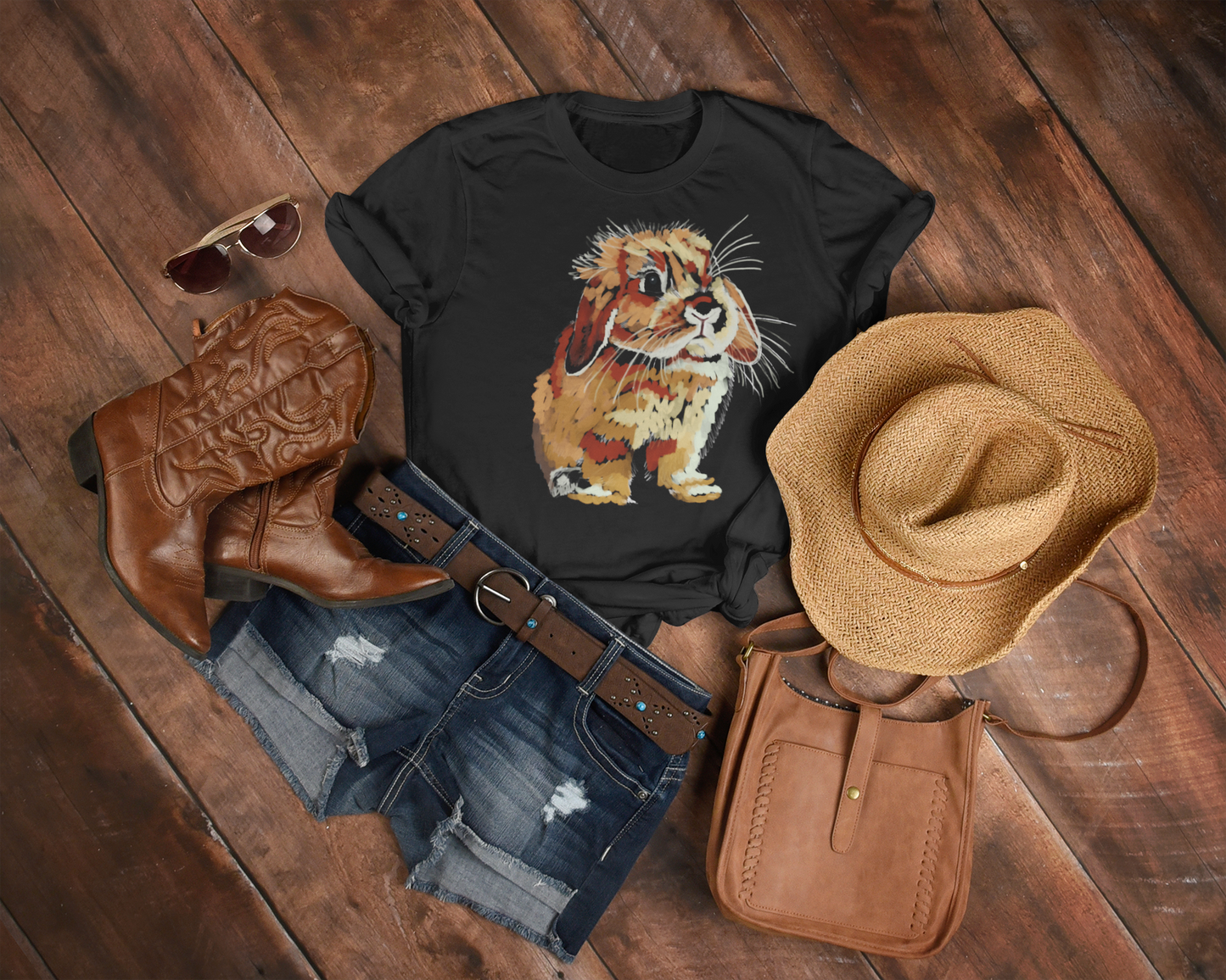 "Lop Rabbit" Jamie's Hand-Drawn Rabbit Collection Unisex Soft-style T-Shirt