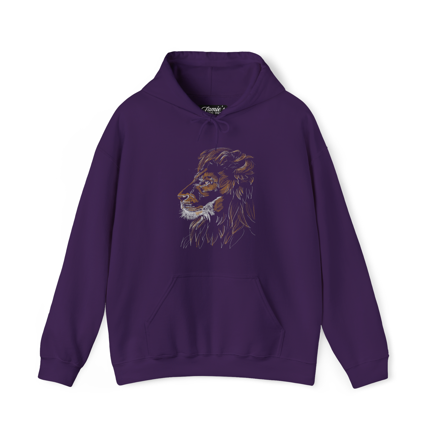"Golden Lion" Jamie's Hand-Drawn Cat Collection Heavy Blend Unisex Hoodie