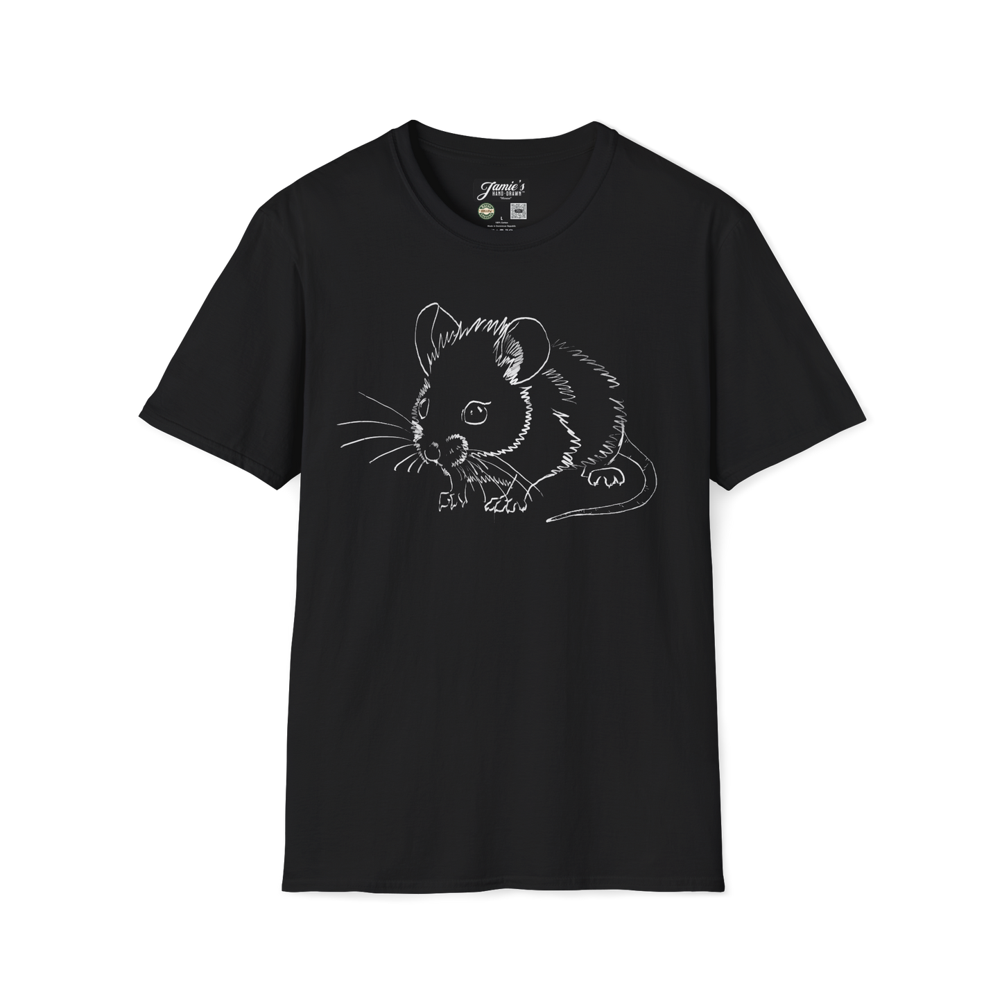 "Mouse" Jamie's Hand-Drawn Critter Collection Unisex Soft-style T-Shirt
