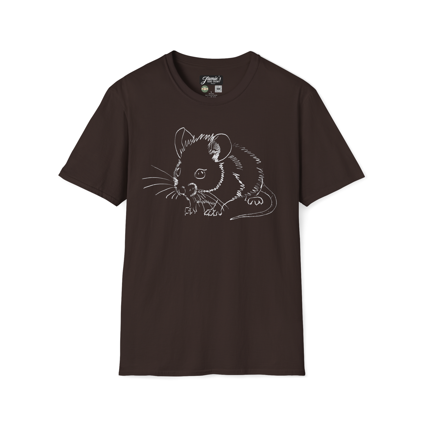 "Mouse" Jamie's Hand-Drawn Critter Collection Unisex Soft-style T-Shirt
