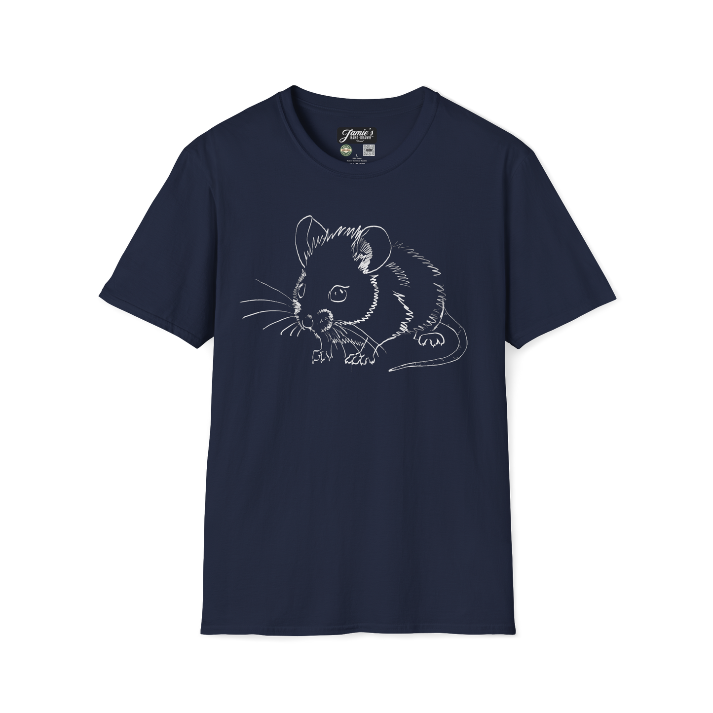 "Mouse" Jamie's Hand-Drawn Critter Collection Unisex Soft-style T-Shirt