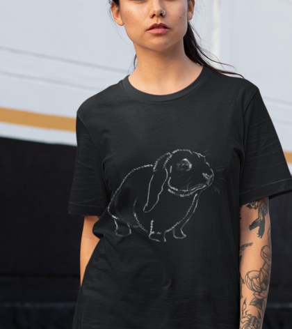 "White Lop Rabbit" Jamie's Hand-Drawn Rabbit Collection Unisex Soft-style T-Shirt