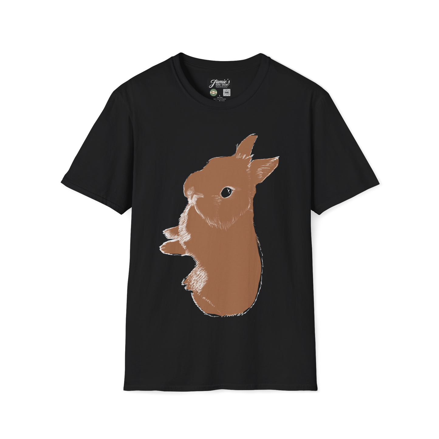 "Rabbit Kit Standing" Jamie's Hand-Drawn Rabbit Collection Unisex Soft-style T-Shirt