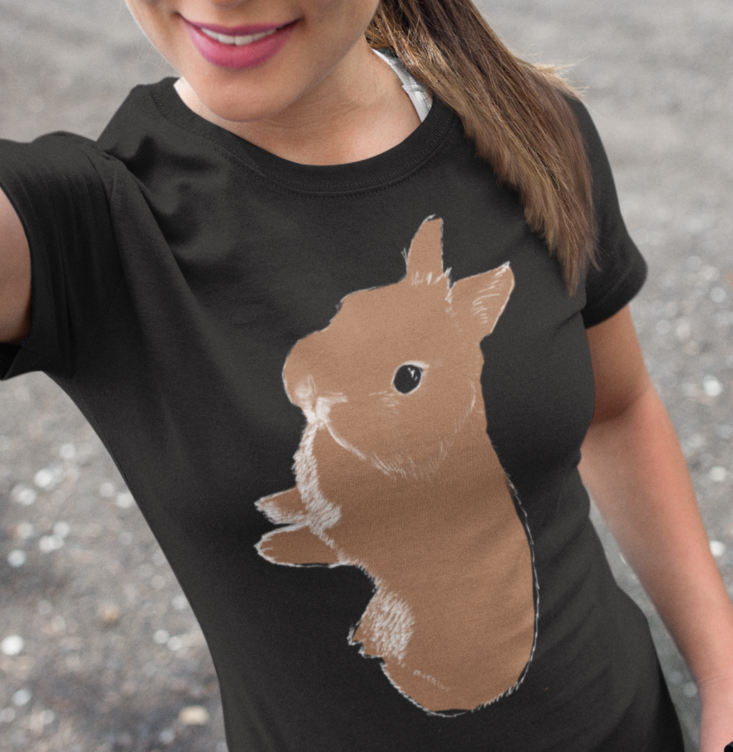 "Rabbit Kit Standing" Jamie's Hand-Drawn Rabbit Collection Unisex Soft-style T-Shirt