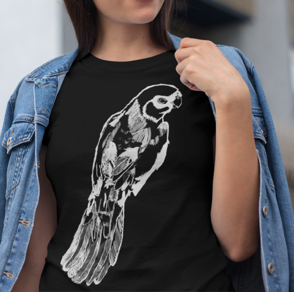 "Parakeet" Jamie's Hand-Drawn Bird Collection Unisex Soft-style T-Shirt