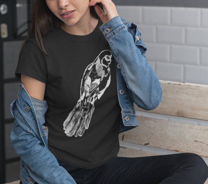 "Parakeet" Jamie's Hand-Drawn Bird Collection Unisex Soft-style T-Shirt