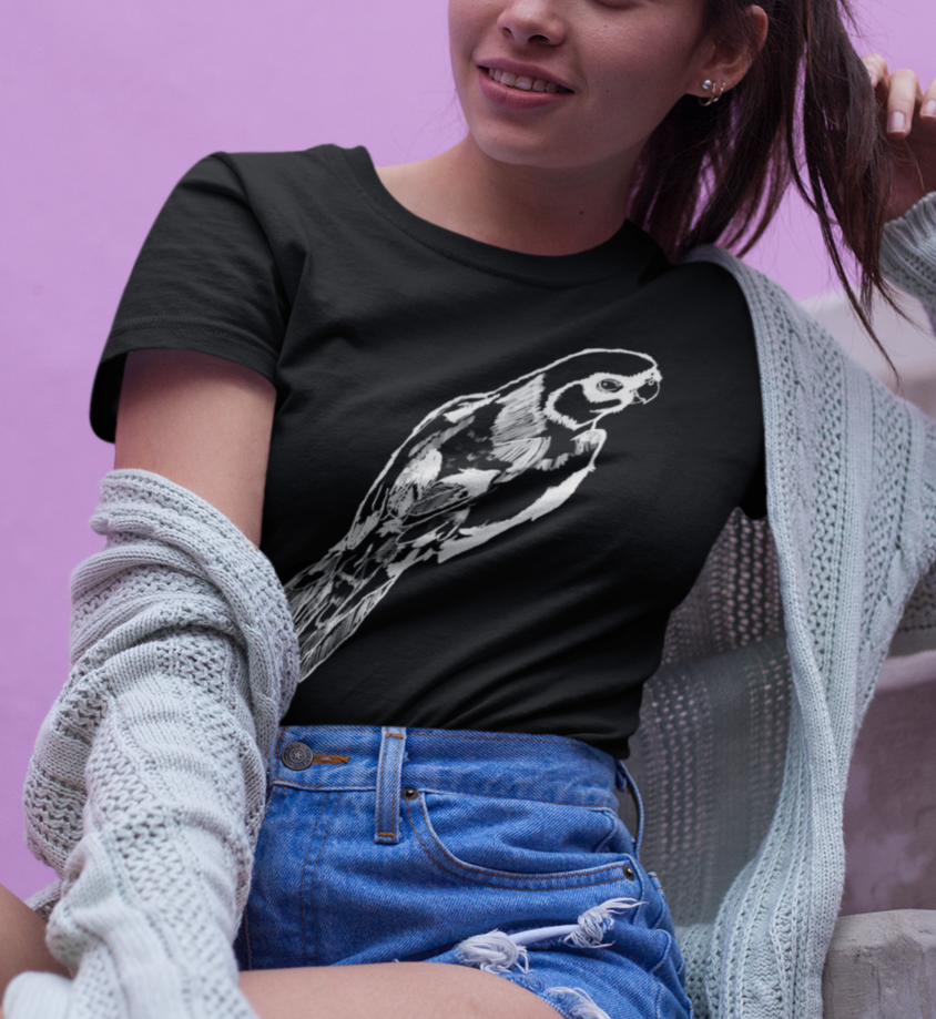"Parakeet" Jamie's Hand-Drawn Bird Collection Unisex Soft-style T-Shirt