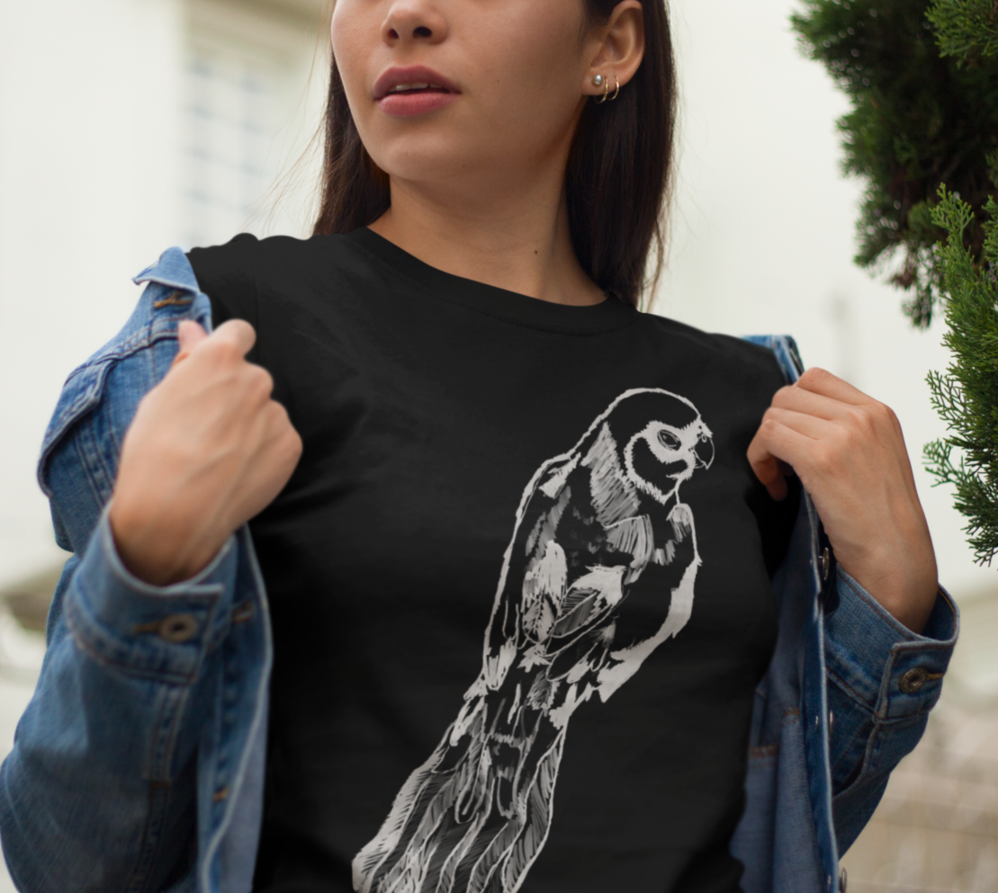 "Parakeet" Jamie's Hand-Drawn Bird Collection Unisex Soft-style T-Shirt