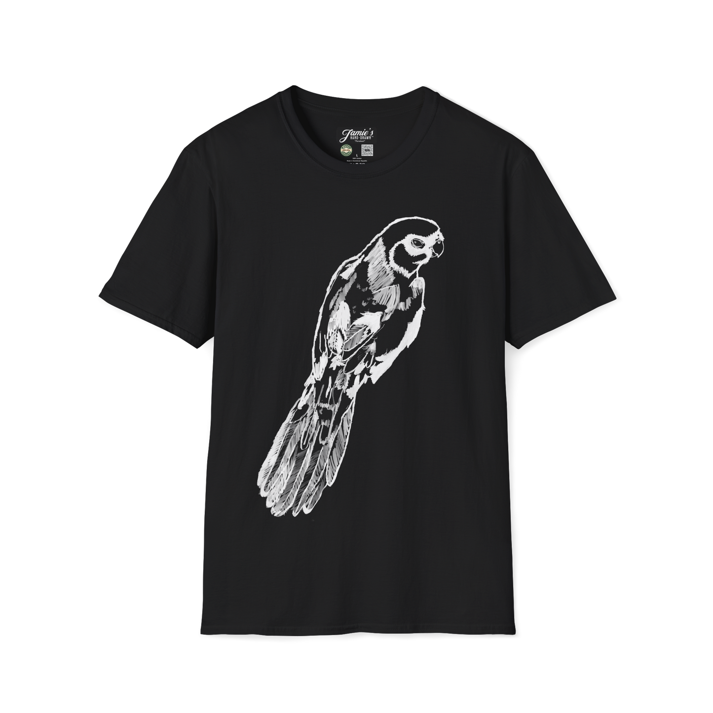 "Parakeet" Jamie's Hand-Drawn Bird Collection Unisex Soft-style T-Shirt