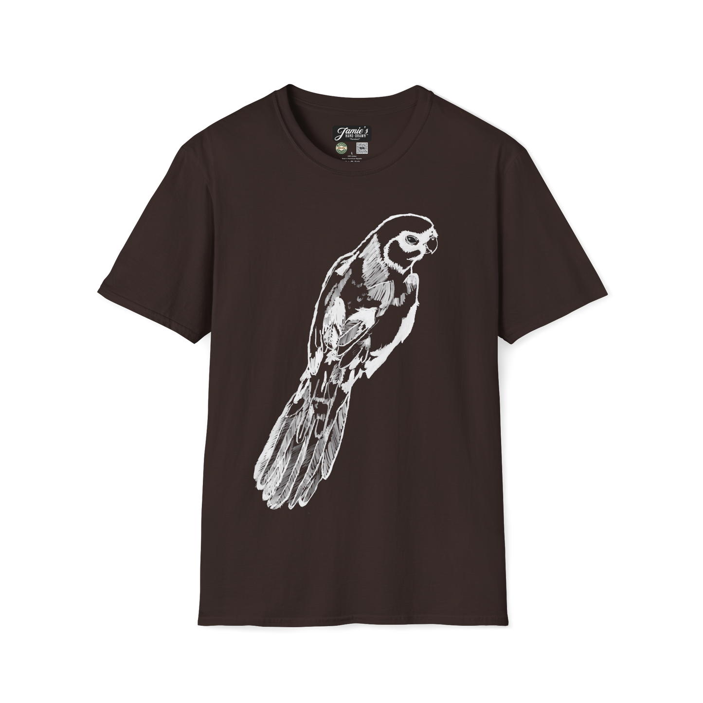 "Parakeet" Jamie's Hand-Drawn Bird Collection Unisex Soft-style T-Shirt