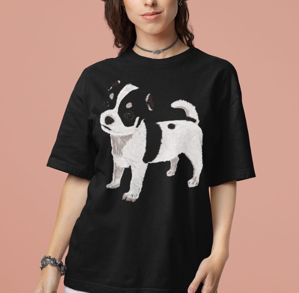 "Chihuahua Pup" Jamie's Hand-Drawn Dog Collection Unisex T-Shirt
