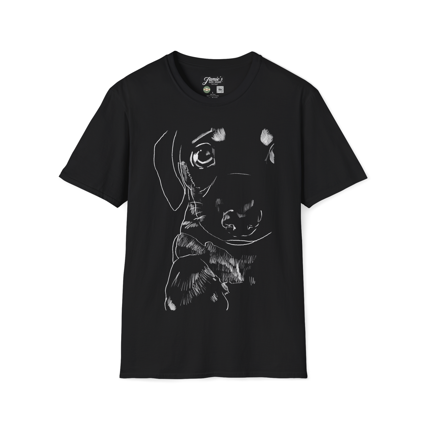 "Sad Puppy" Jamie's Hand-Drawn Dog Collection Unisex T-Shirt