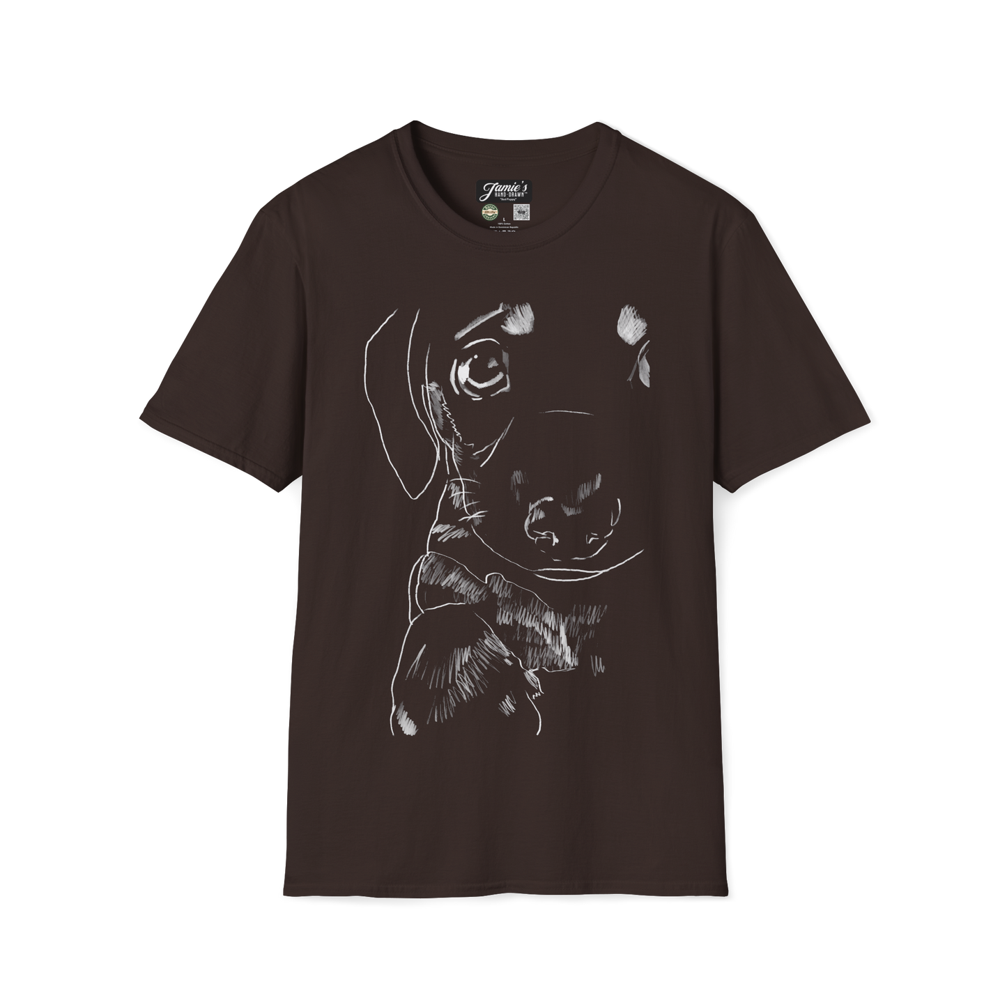 "Sad Puppy" Jamie's Hand-Drawn Dog Collection Unisex T-Shirt