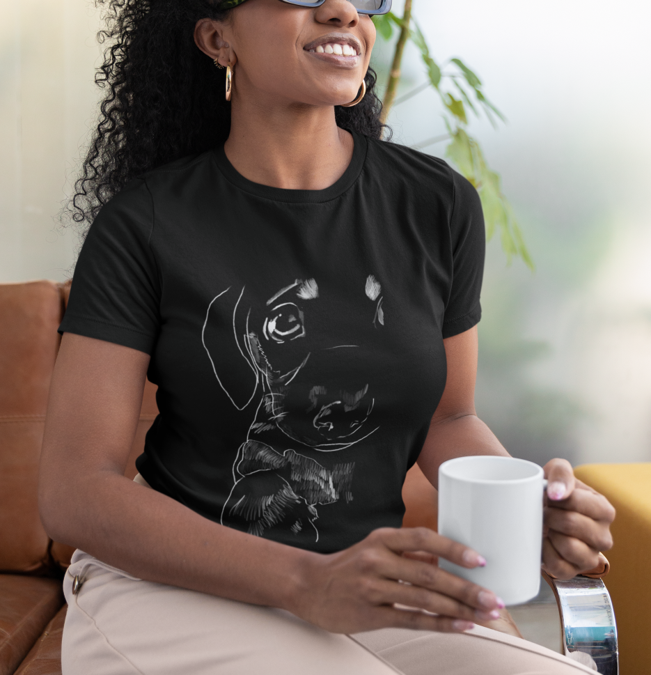"Sad Puppy" Jamie's Hand-Drawn Dog Collection Unisex T-Shirt