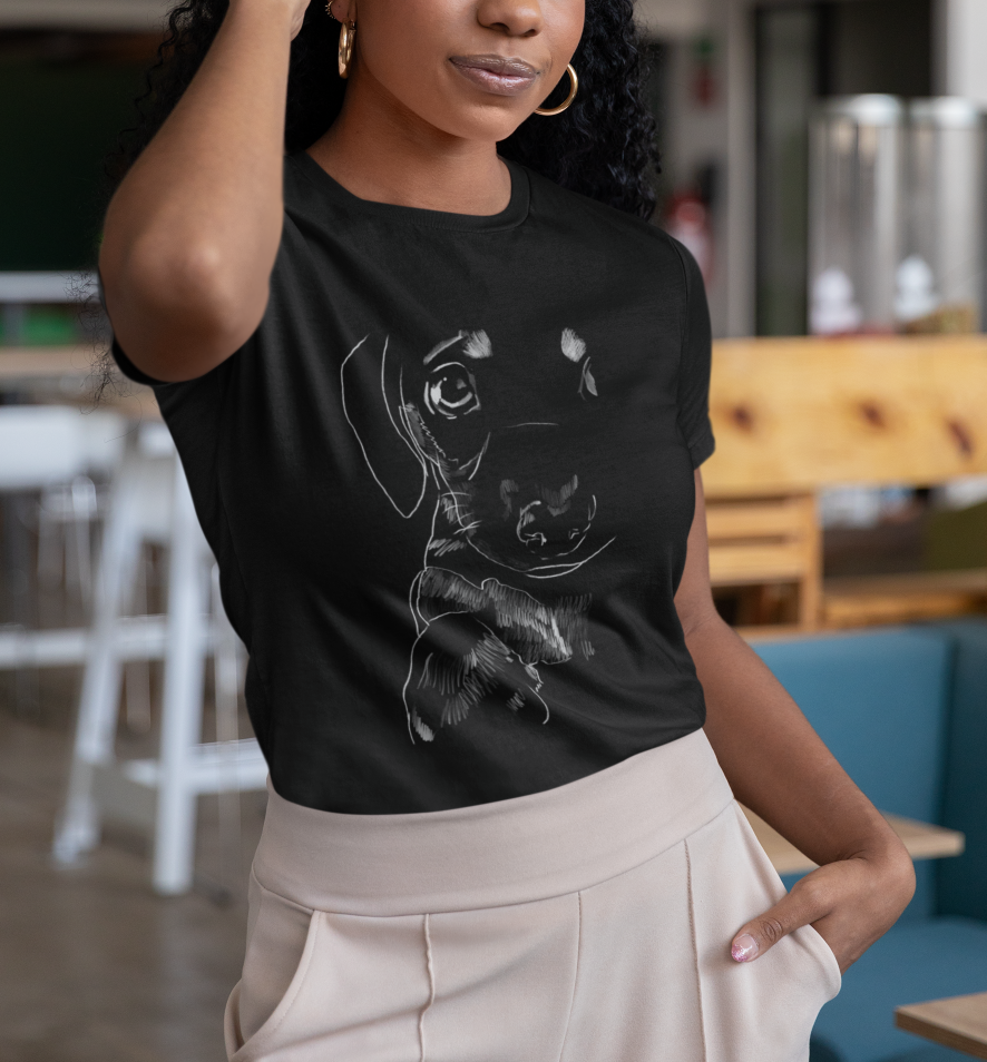"Sad Puppy" Jamie's Hand-Drawn Dog Collection Unisex T-Shirt