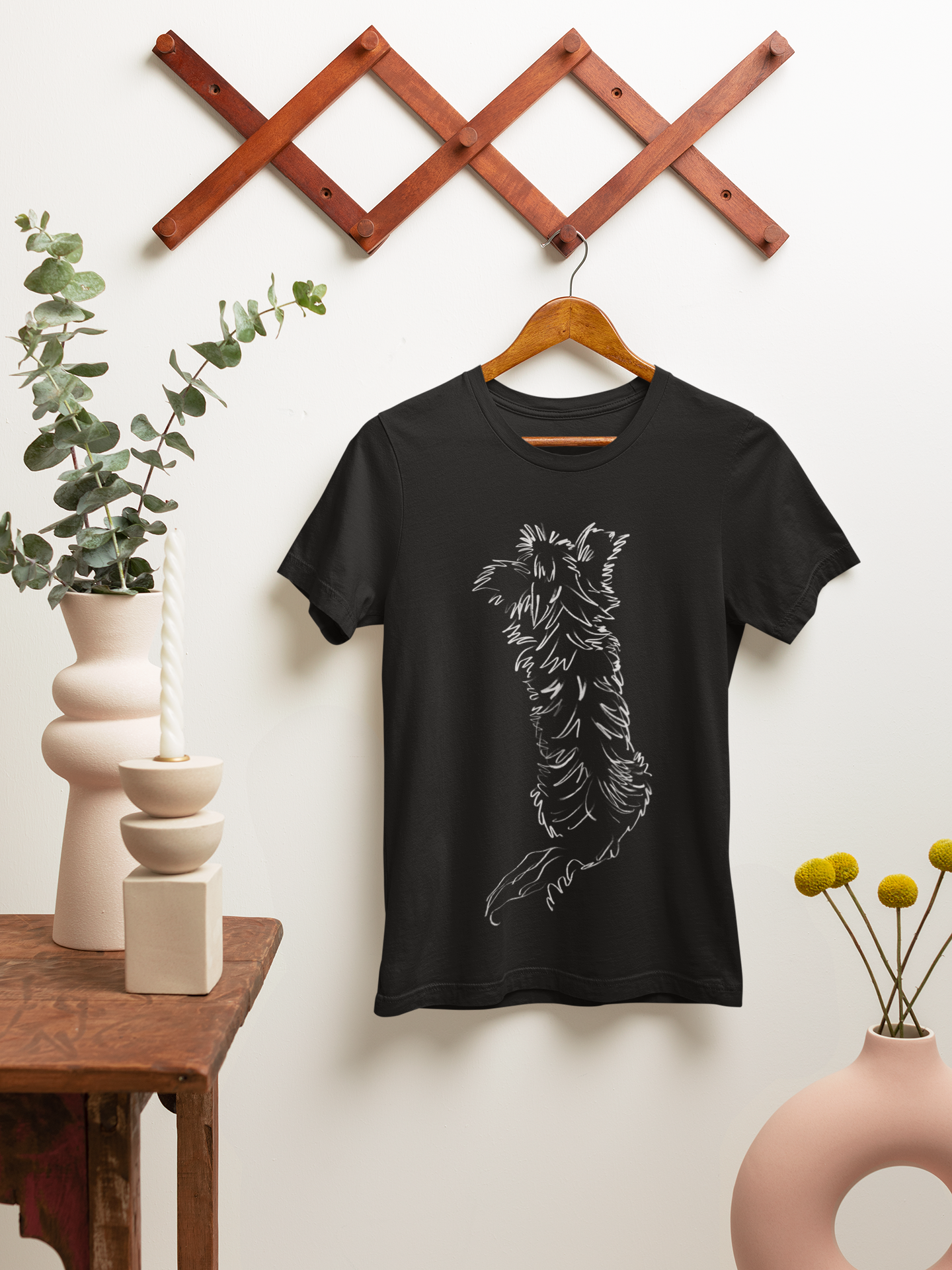 "Shaggy Pup Back" Jamie's Hand-Drawn Dog Collection Unisex Soft-style T-Shirt