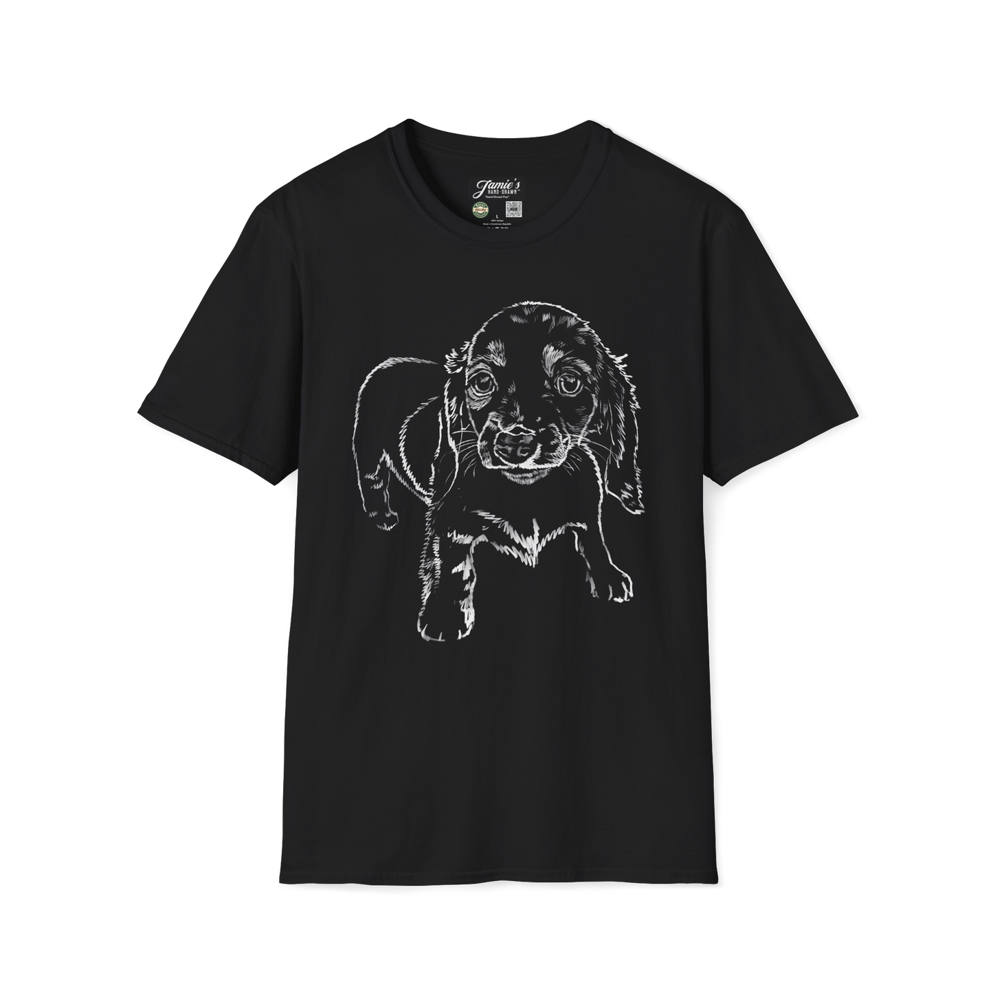 "Small Hound Pup" Jamie's Hand-Drawn Dog Collection Unisex T-Shirt