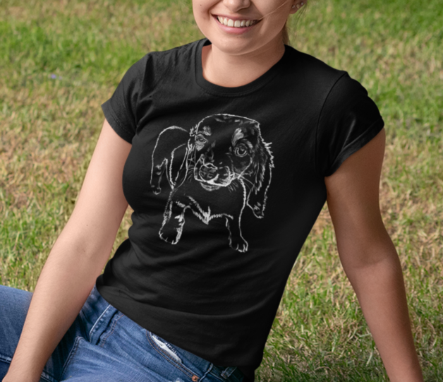 "Small Hound Pup" Jamie's Hand-Drawn Dog Collection Unisex T-Shirt