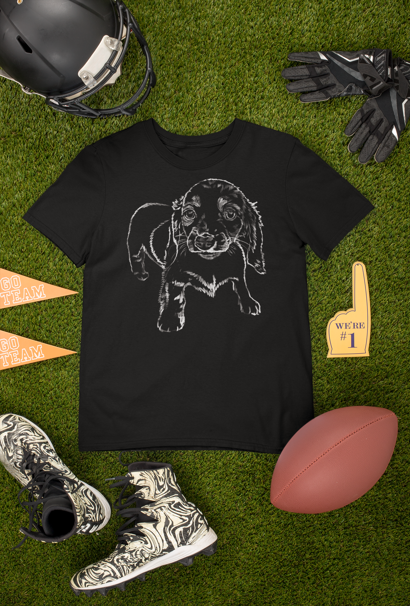 "Small Hound Pup" Jamie's Hand-Drawn Dog Collection Unisex T-Shirt