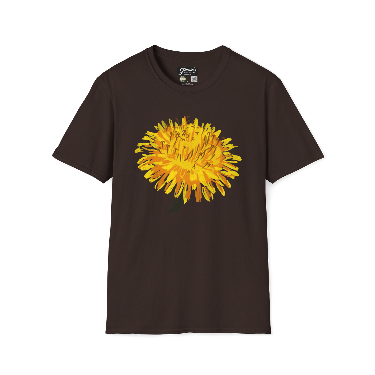 "Dandelion Top" Jamie's Hand-Drawn Floral Collection Unisex Soft-style Tee Shirt