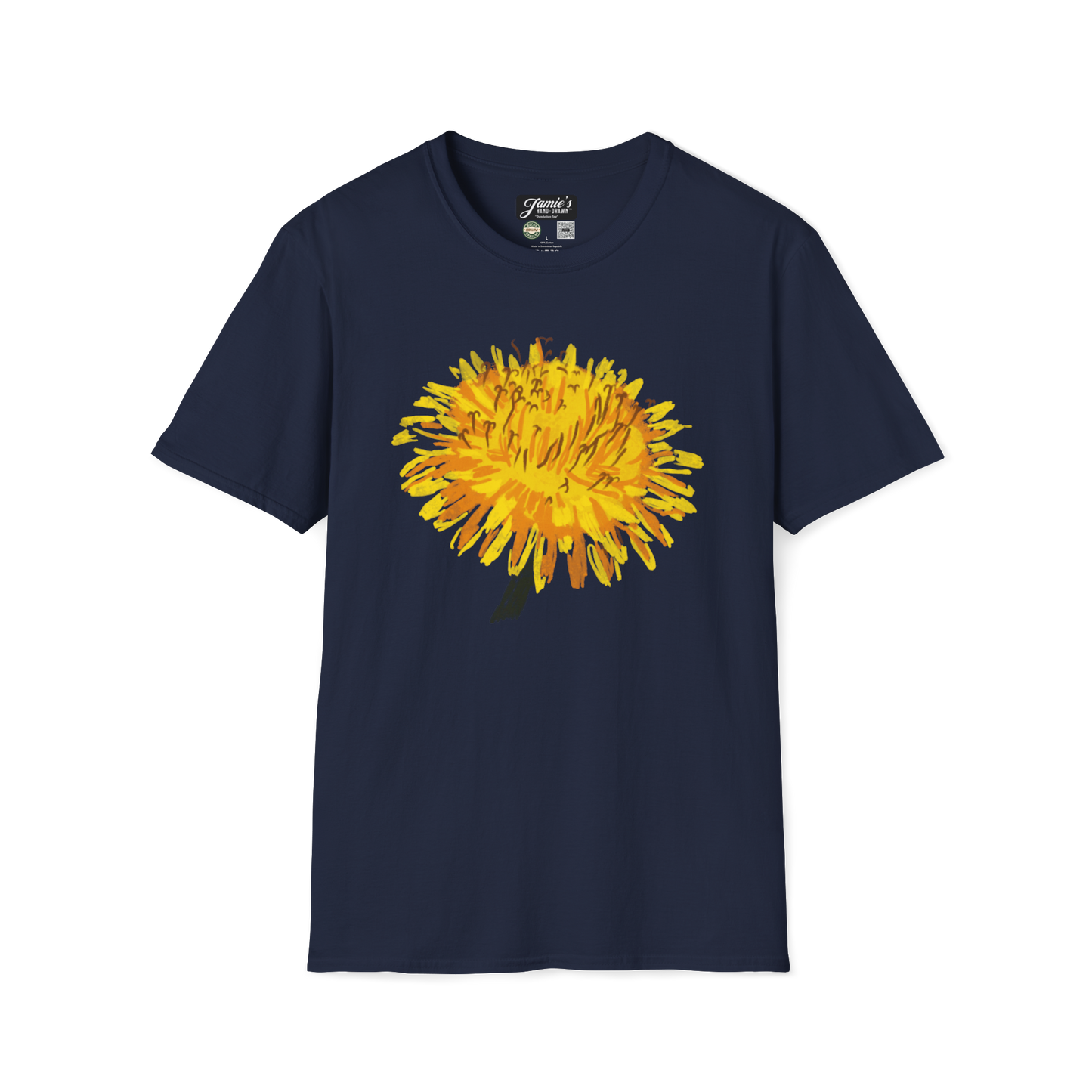 "Dandelion Top" Jamie's Hand-Drawn Floral Collection Unisex Soft-style Tee Shirt