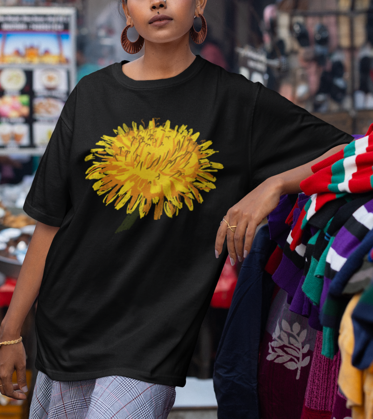 "Dandelion Top" Jamie's Hand-Drawn Floral Collection Unisex Soft-style Tee Shirt