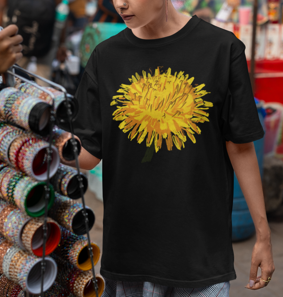"Dandelion Top" Jamie's Hand-Drawn Floral Collection Unisex Soft-style Tee Shirt