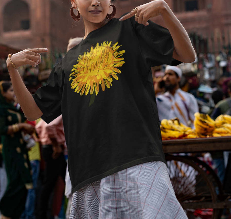 "Dandelion Top" Jamie's Hand-Drawn Floral Collection Unisex Soft-style Tee Shirt