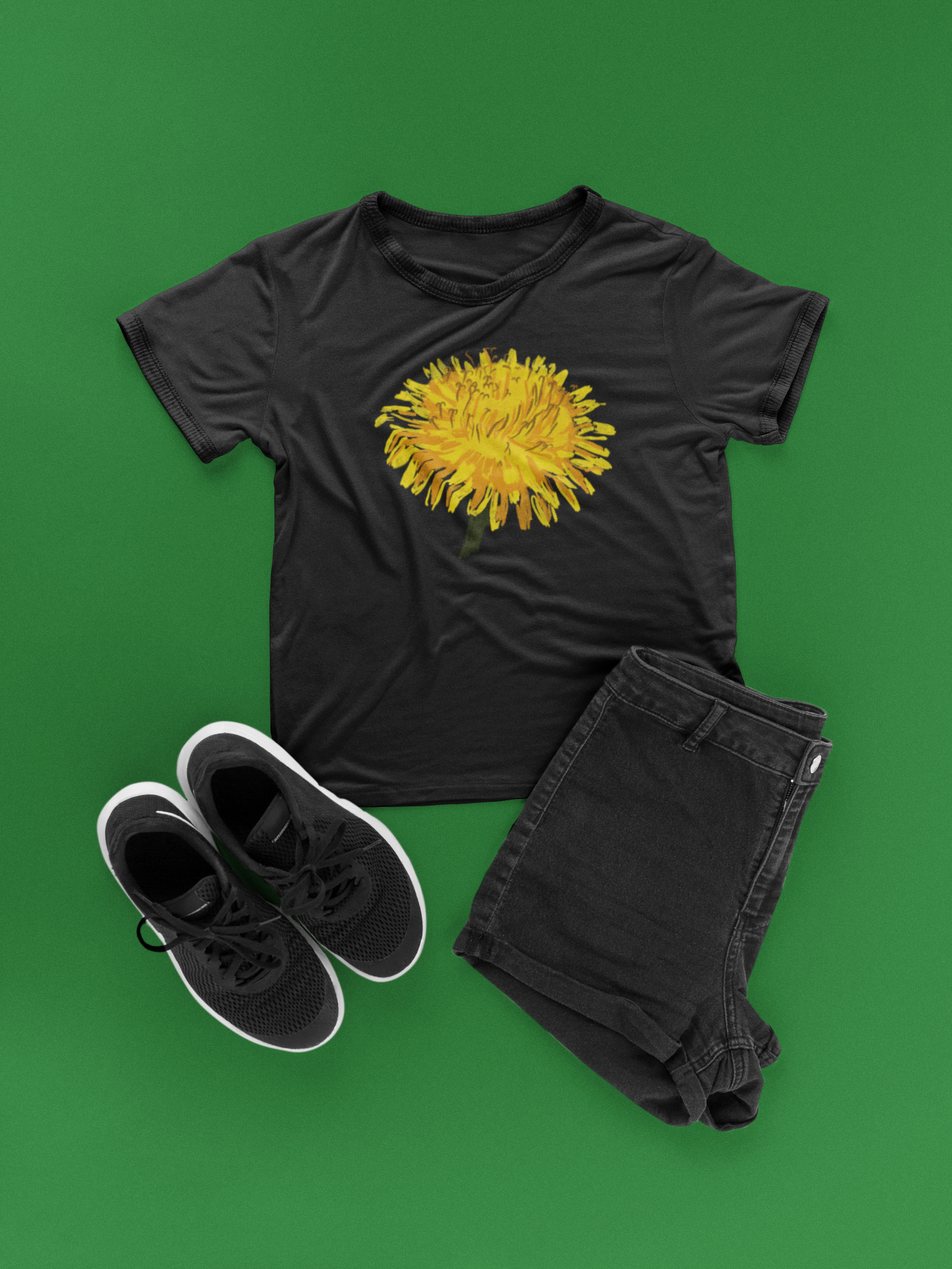 "Dandelion Top" Jamie's Hand-Drawn Floral Collection Unisex Soft-style Tee Shirt