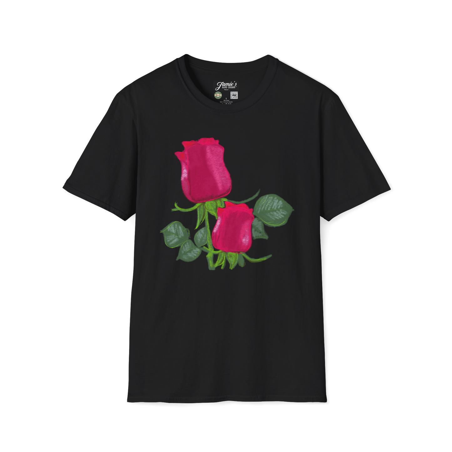"Roses" Jamie's Hand-Drawn Floral Collection Unisex Soft-style T-Shirt