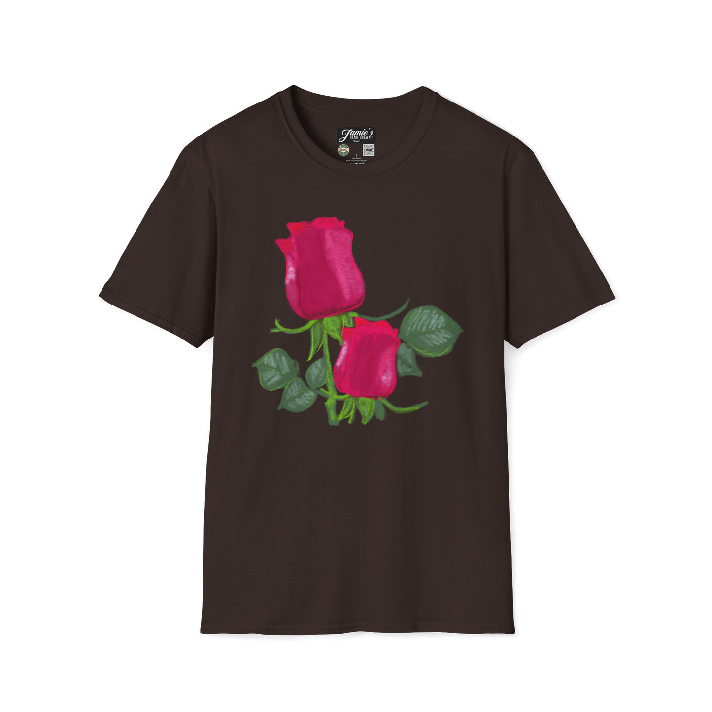 "Roses" Jamie's Hand-Drawn Floral Collection Unisex Soft-style T-Shirt