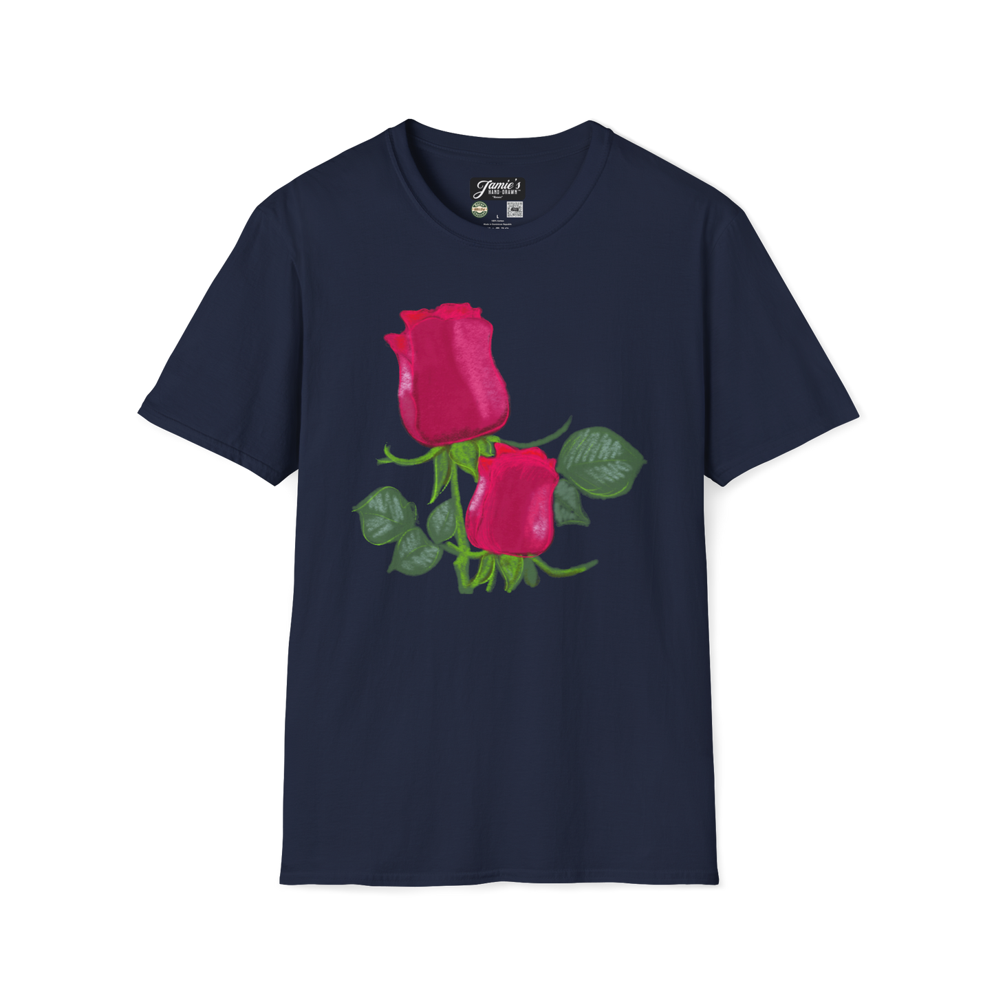 "Roses" Jamie's Hand-Drawn Floral Collection Unisex Soft-style T-Shirt