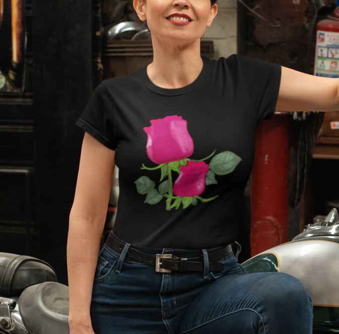 "Roses" Jamie's Hand-Drawn Floral Collection Unisex Soft-style T-Shirt