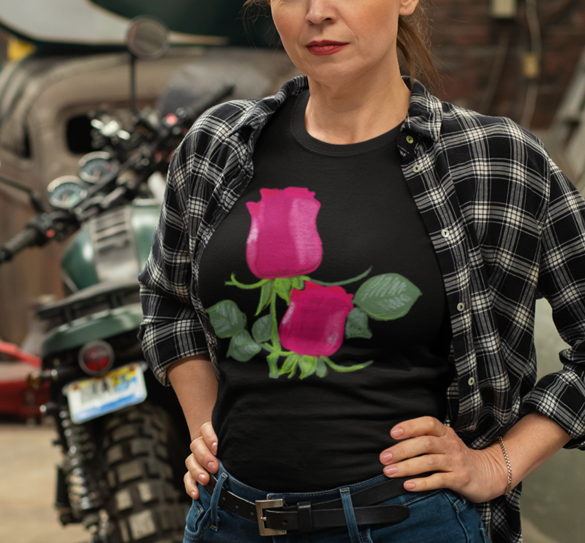 "Roses" Jamie's Hand-Drawn Floral Collection Unisex Soft-style T-Shirt